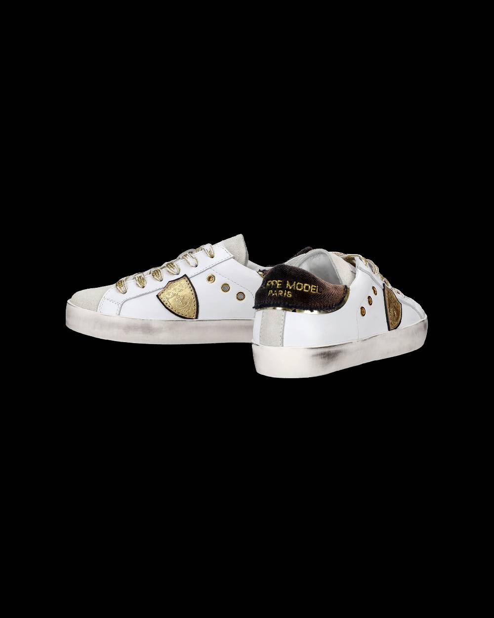 Philippe Model Sneakers Prsx Basse Da Bambini Bianche E Nere In Pelle