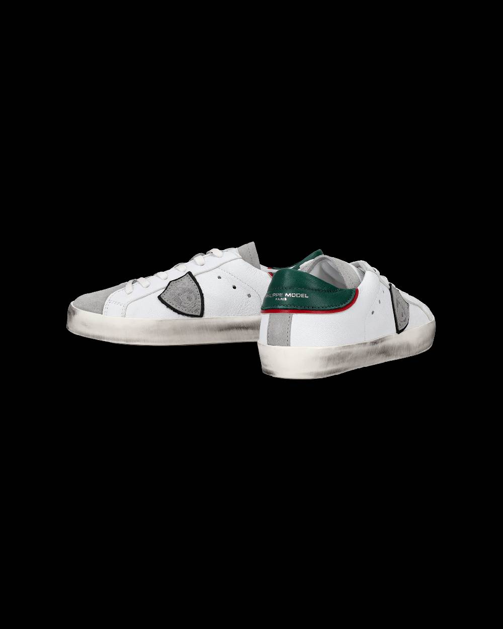 Philippe Model Sneakers Prsx Basse Da Bambini Bianche E Verdi In Pelle