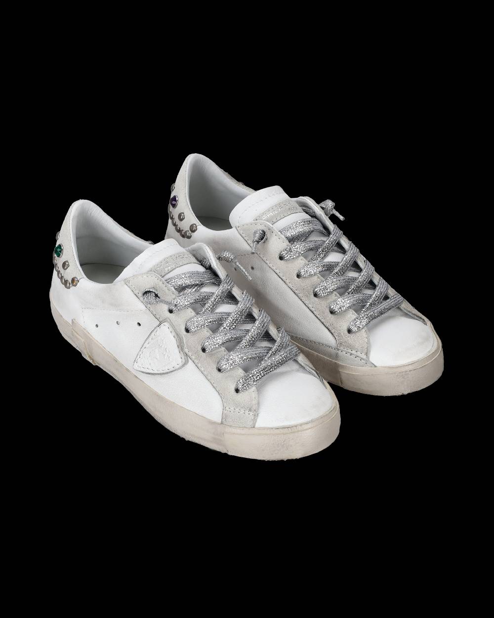Philippe Model Sneakers Prsx da Donna Bianche e Grigie in Pelle