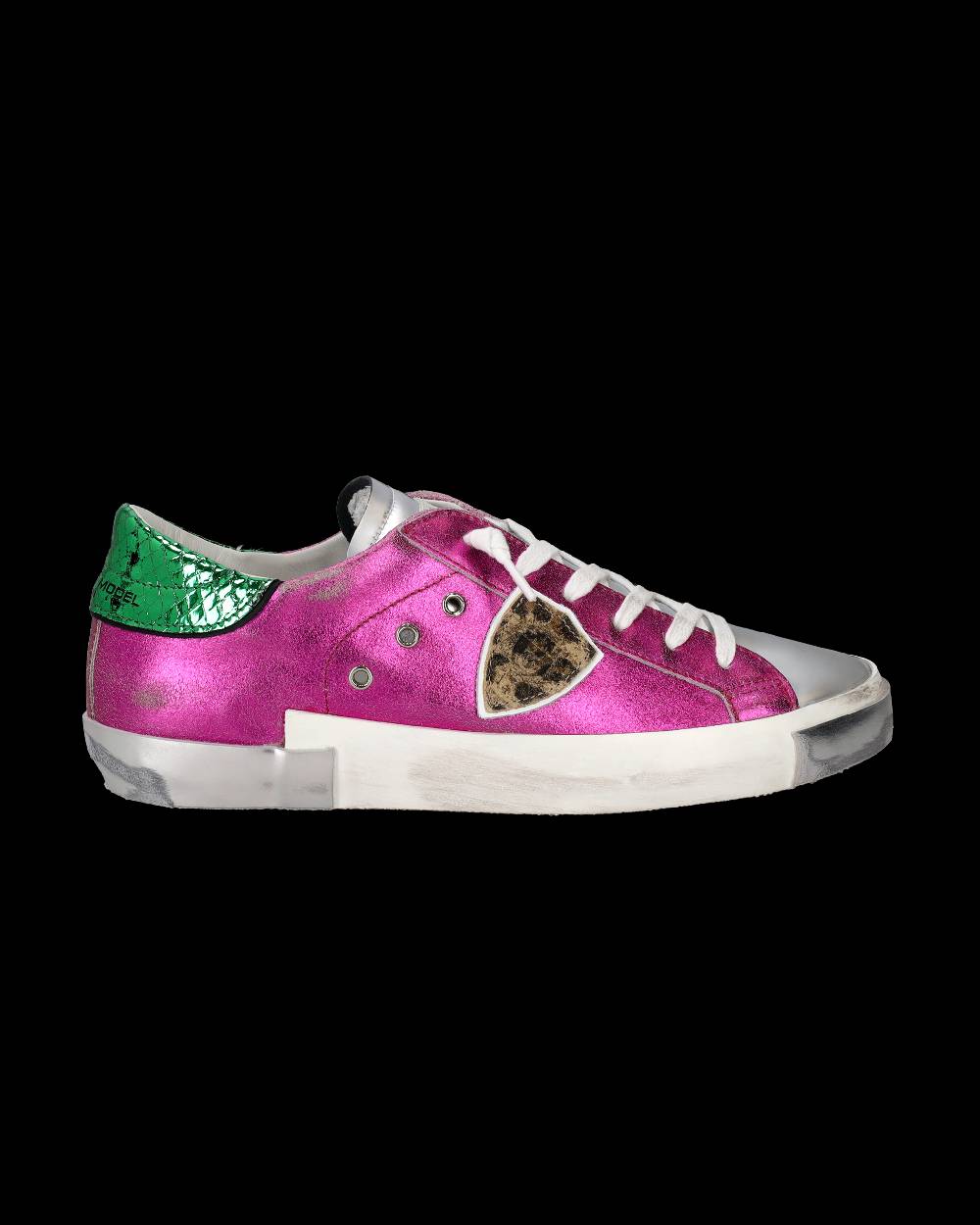 Philippe Model Sneakers Prsx Da Donna Fucsia In Pelle Metal