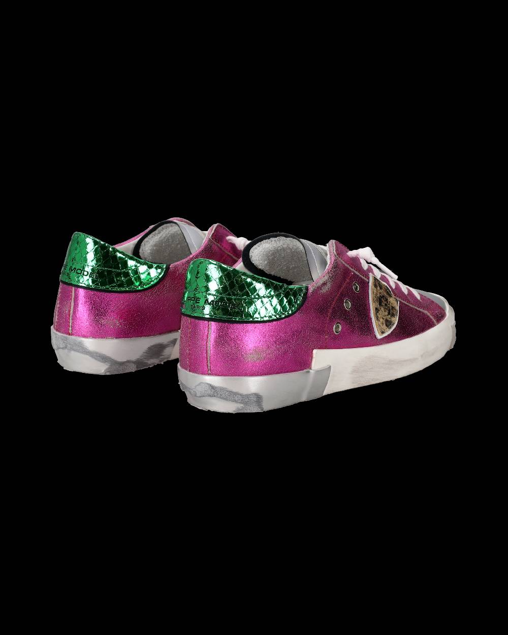 Philippe Model Sneakers Prsx Da Donna Fucsia In Pelle Metal