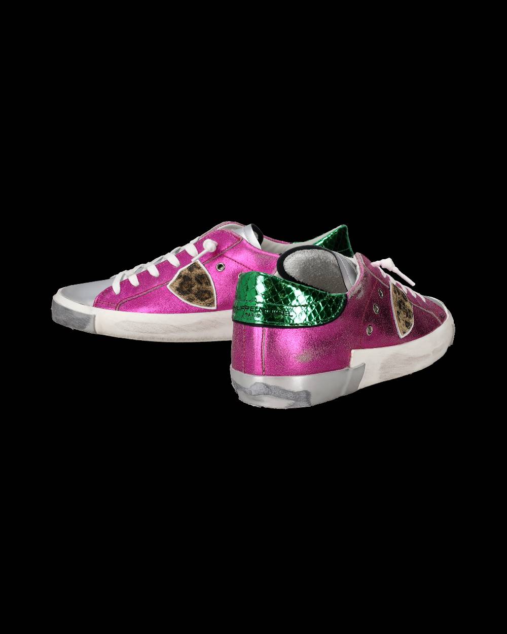 Philippe Model Sneakers Prsx Da Donna Fucsia In Pelle Metal