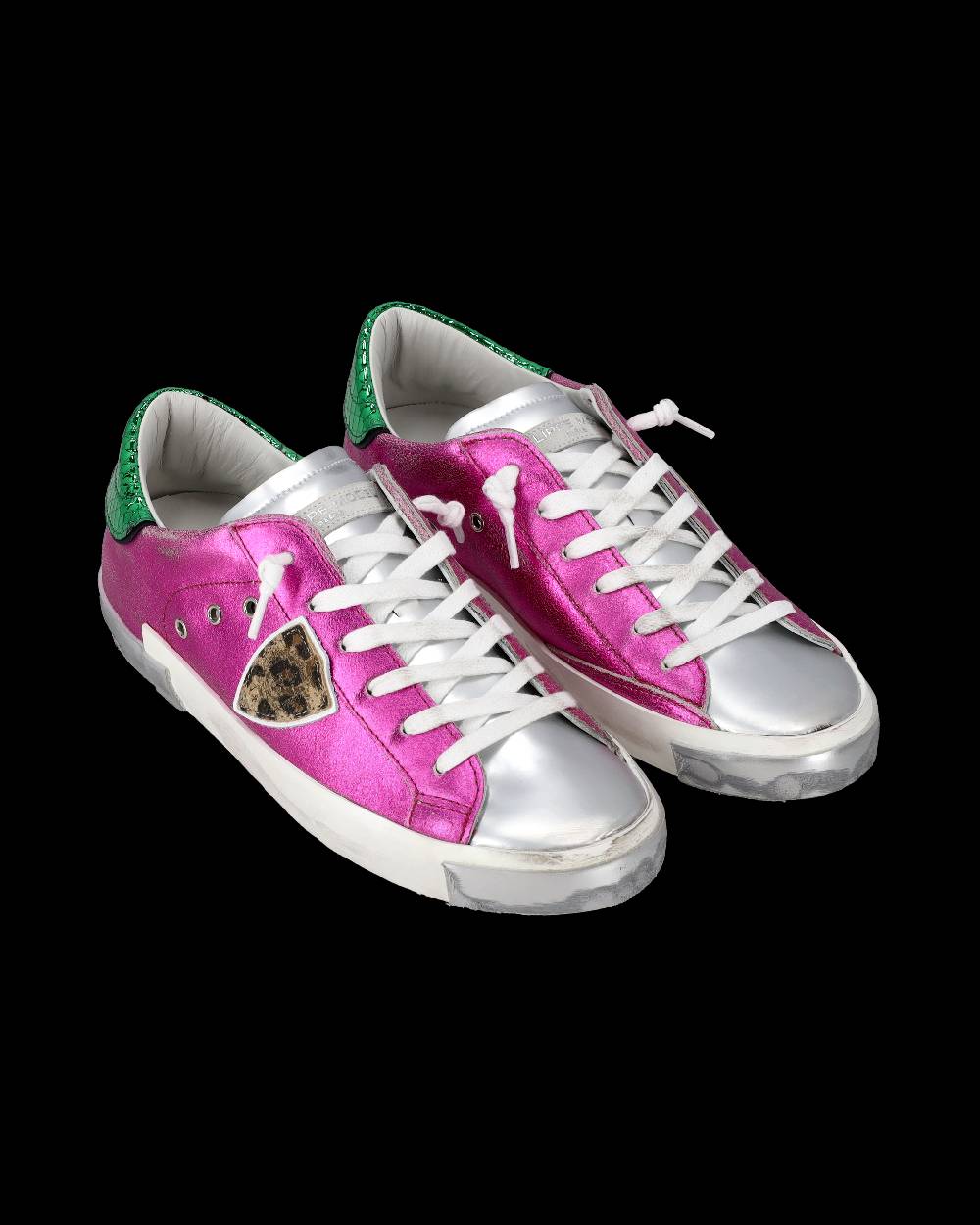 Philippe Model Sneakers Prsx da Donna Fucsia in Pelle Metal