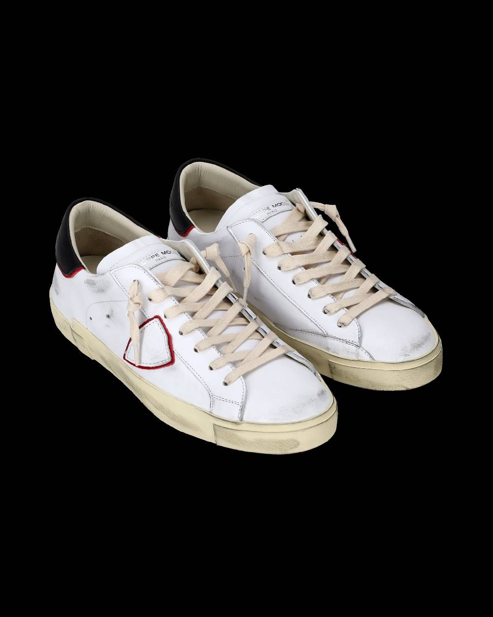 Philippe Model Sneakers Prsx da Uomo Bianche e Rosse in Pelle