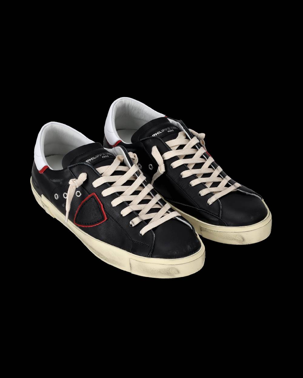 Philippe Model Sneakers Prsx da Uomo Nere e Rosse in Pelle