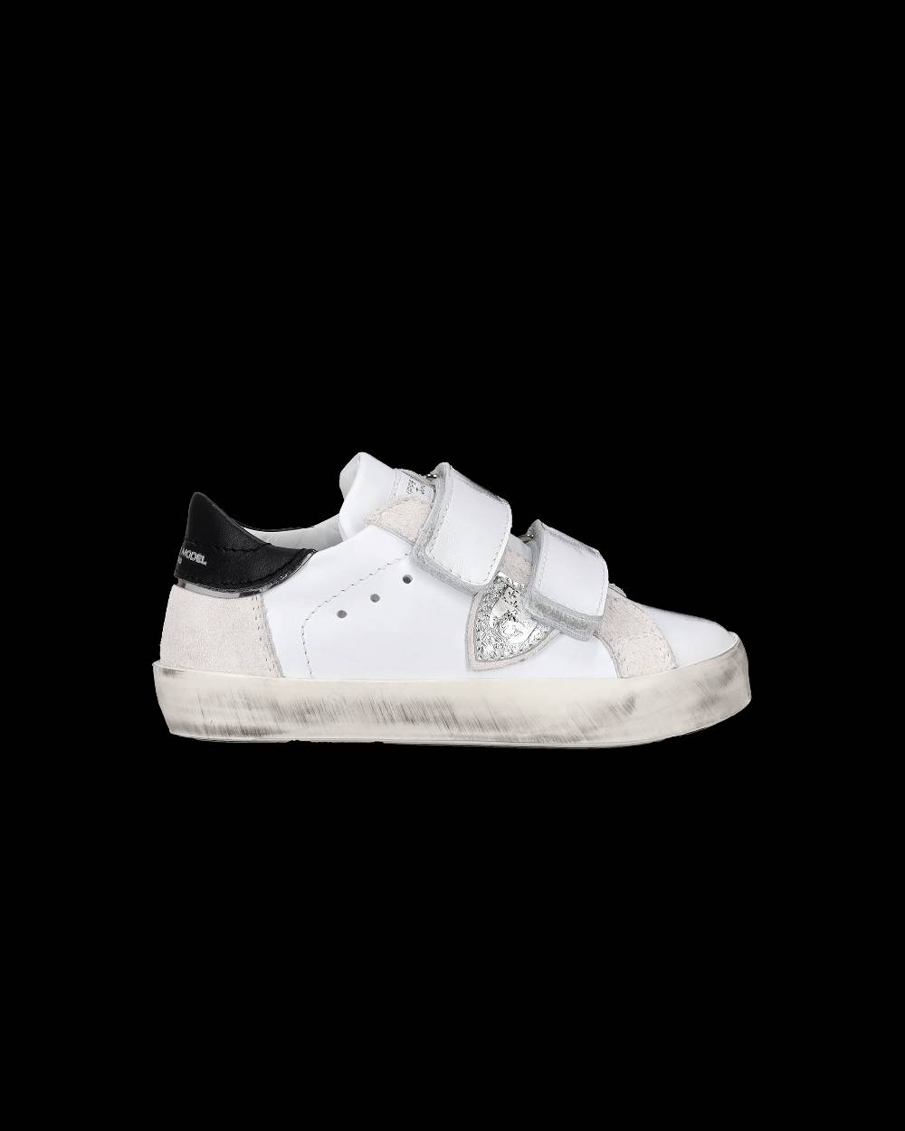 Philippe Model Sneakers Prsx Sportif Da Bambini Bianche E Argento In Pelle