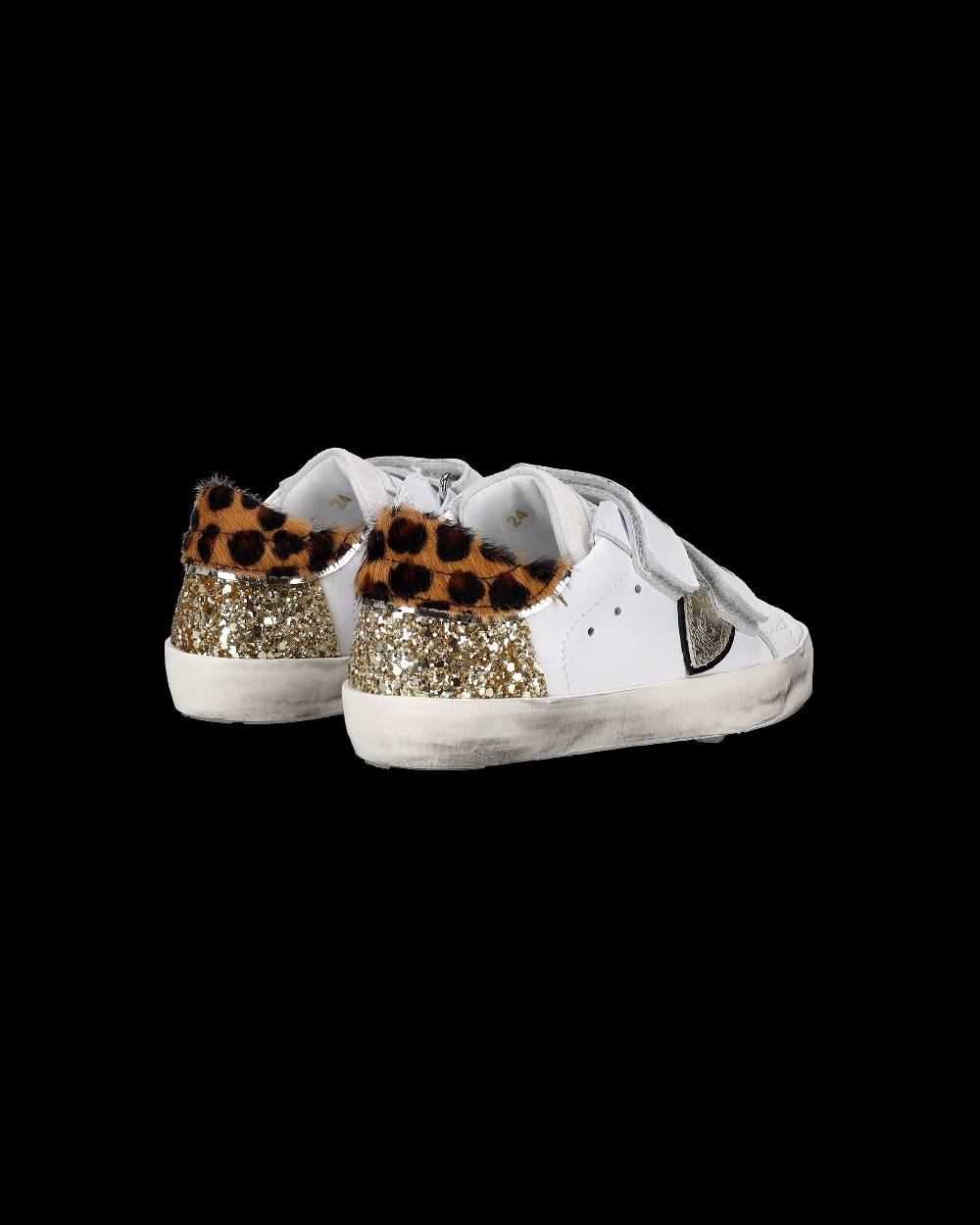 Philippe Model Sneakers Prsx Sportif Da Bambini Bianche E Oro In Pelle