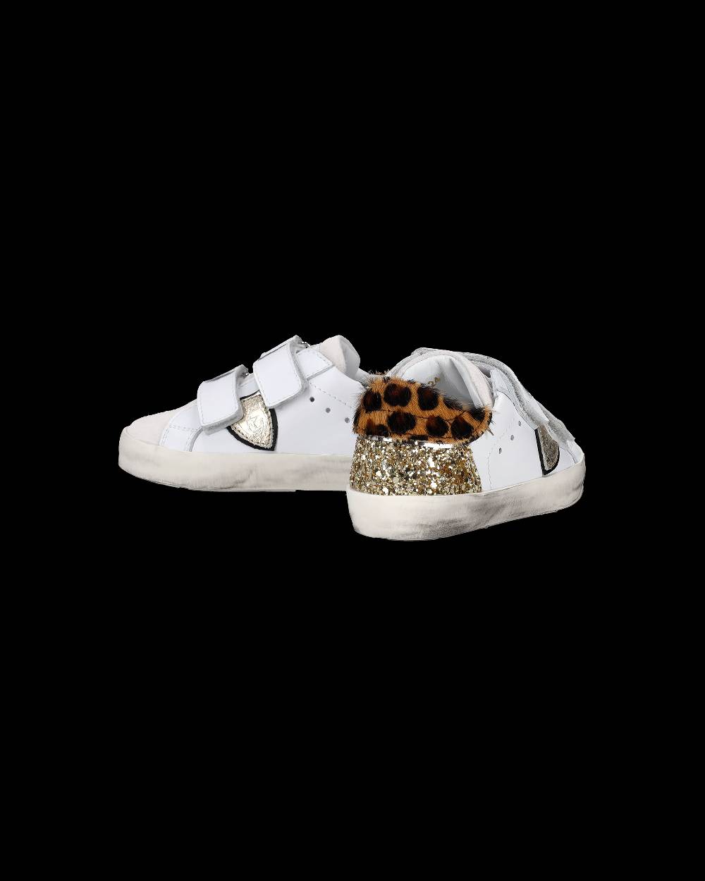 Philippe Model Sneakers Prsx Sportif Da Bambini Bianche E Oro In Pelle