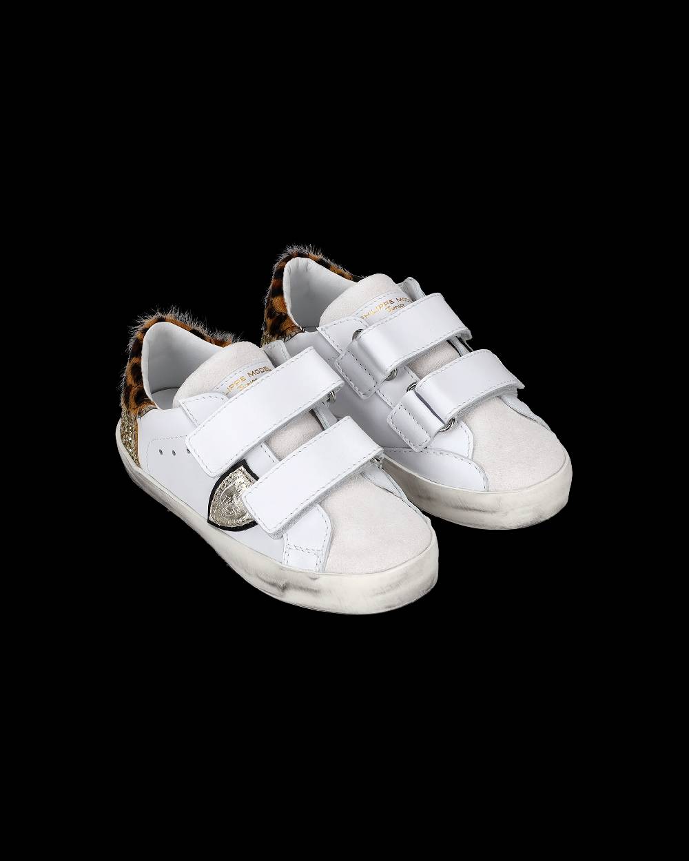 Philippe Model Sneakers Prsx Sportif da Bambini Bianche e Oro in Pelle