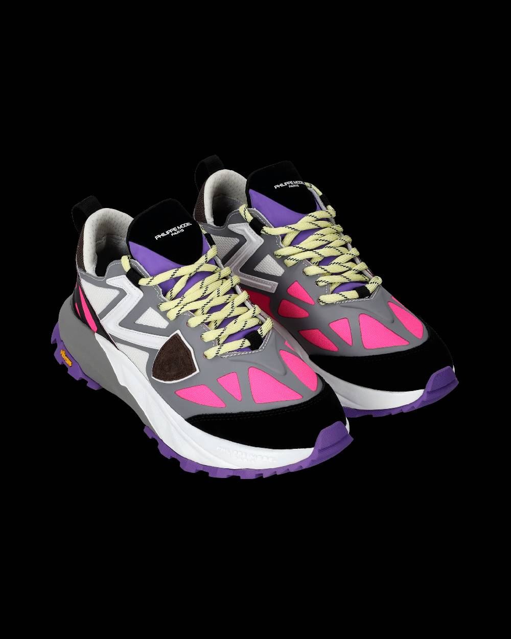 Philippe Model Sneakers Rocx da Donna Fucsia e Bianche in Tessuto Tecnico