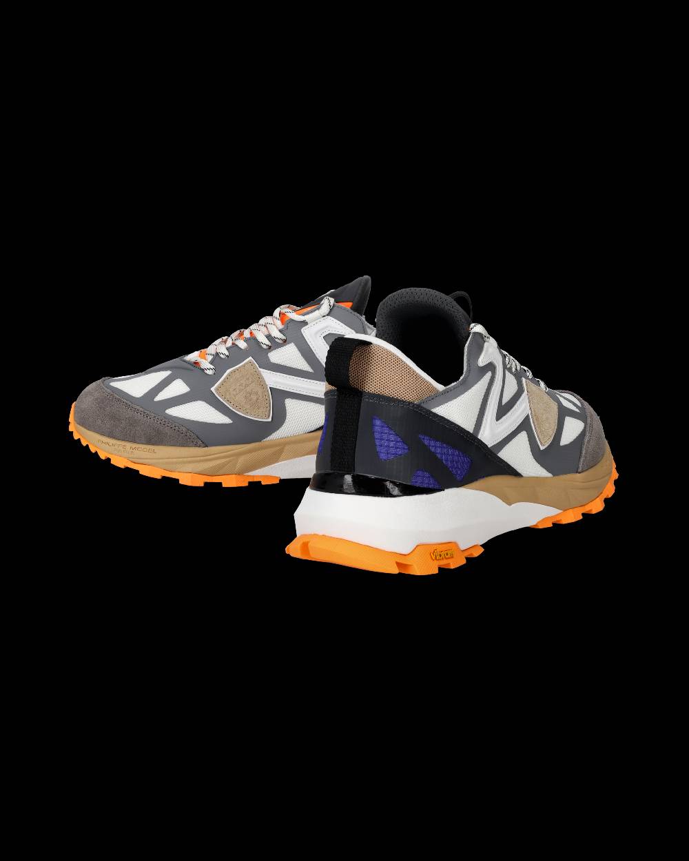 Philippe Model Sneakers Rocx Da Uomo Grigie E Arancioni In Tessuto Tecnico