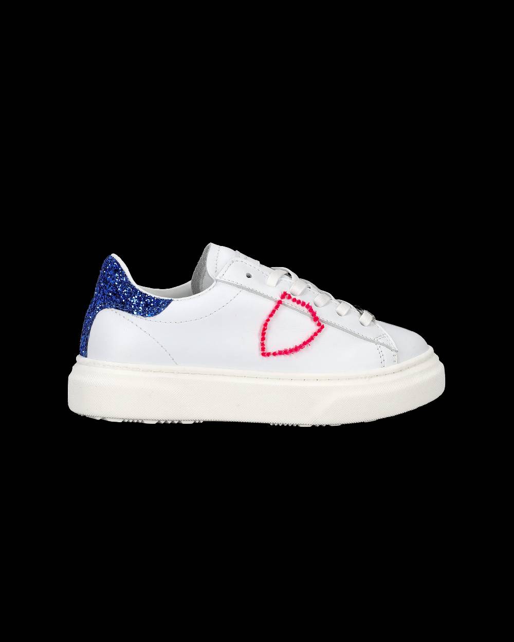 Philippe Model Sneakers Temple Da Bambini Bianche E Blu In Pelle