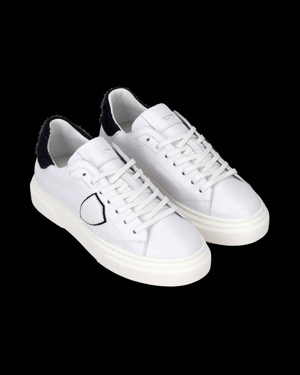 Philippe Model Sneakers Temple da Bambini Bianche e Blu in Pelle