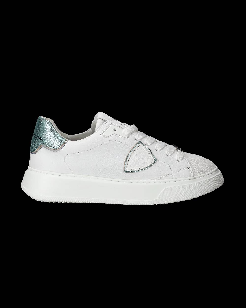 Philippe Model Sneakers Temple Da Donna Bianche E Blu In Pelle Morbida