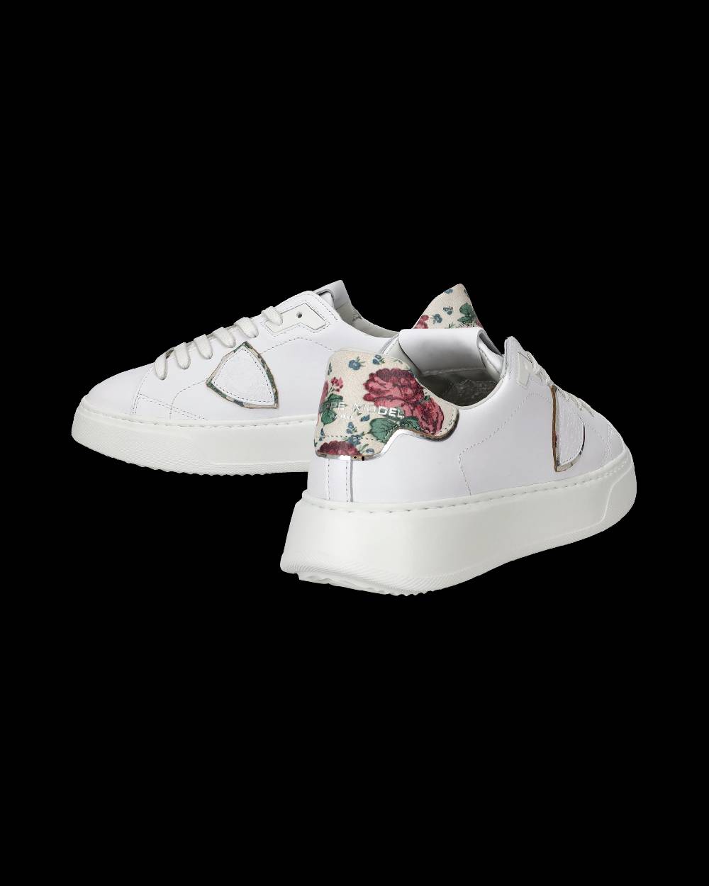 Philippe Model Sneakers Temple Da Donna Bianche E Rosa In Pelle