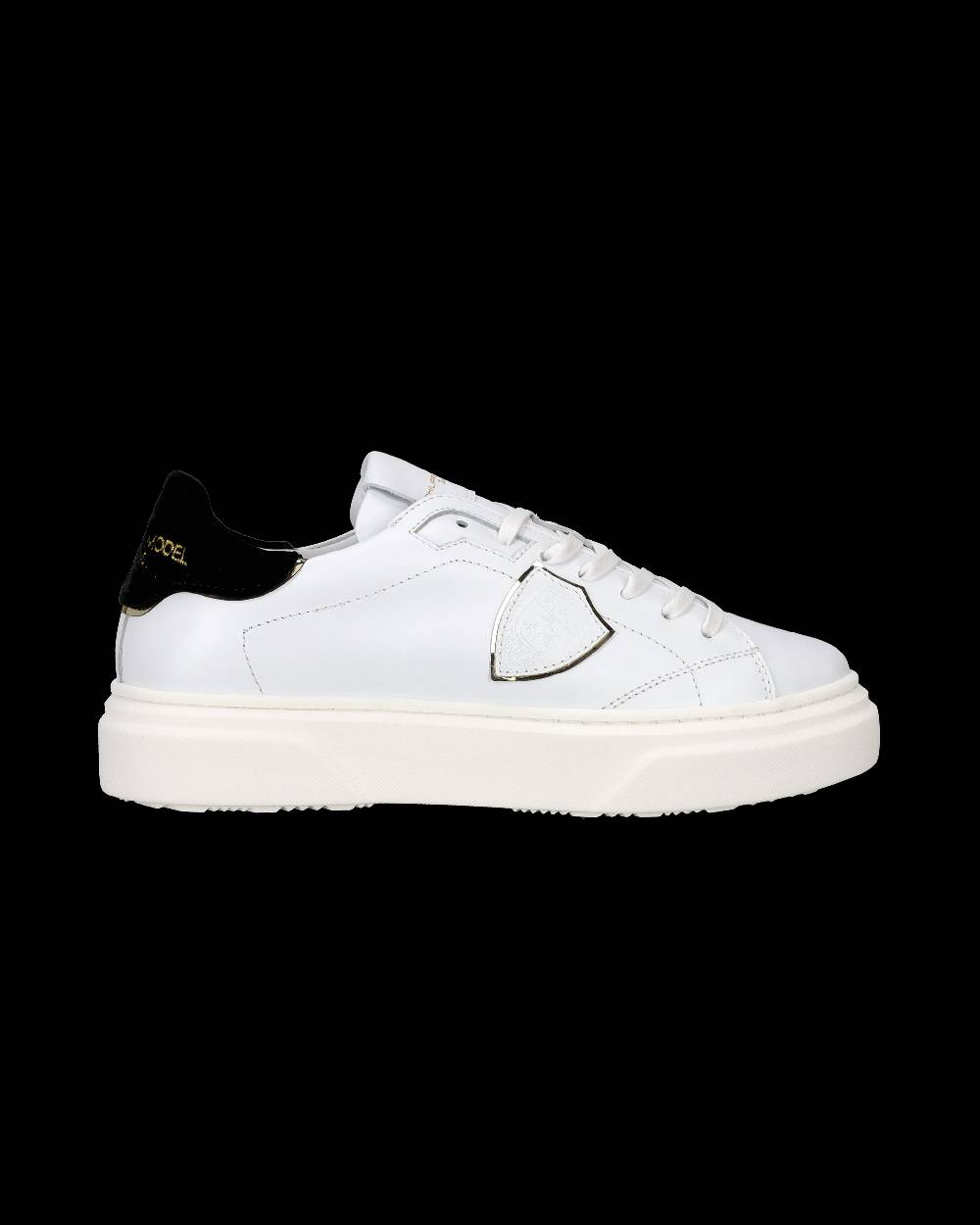 Philippe Model Sneakers Temple Da Ragazzi Bianche E Nere In Pelle