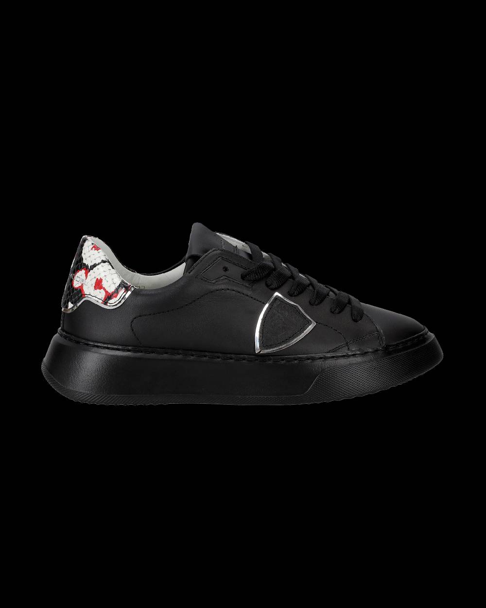 Philippe Model Sneakers Temple Nere Donna In Pelle Con