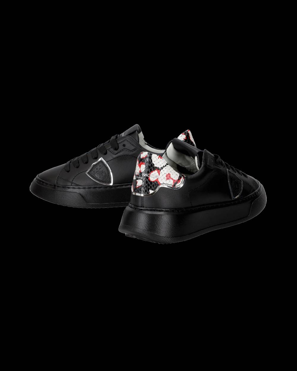 Philippe Model Sneakers Temple Nere Donna In Pelle Con