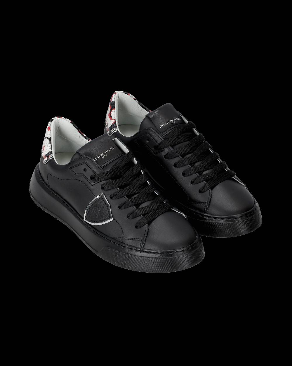 Philippe Model Sneakers Temple Nere Donna in Pelle Con