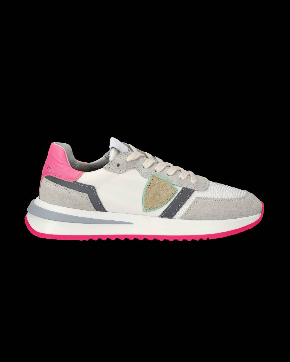 Philippe Model Sneakers Tropez 2.1 Da Donna Bianche E Fucsia In Tessuto Tecnico