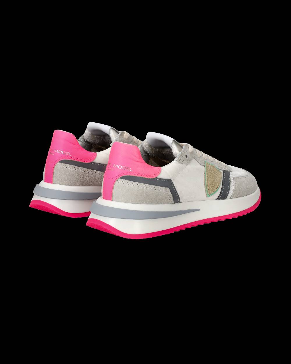 Philippe Model Sneakers Tropez 2.1 Da Donna Bianche E Fucsia In Tessuto Tecnico