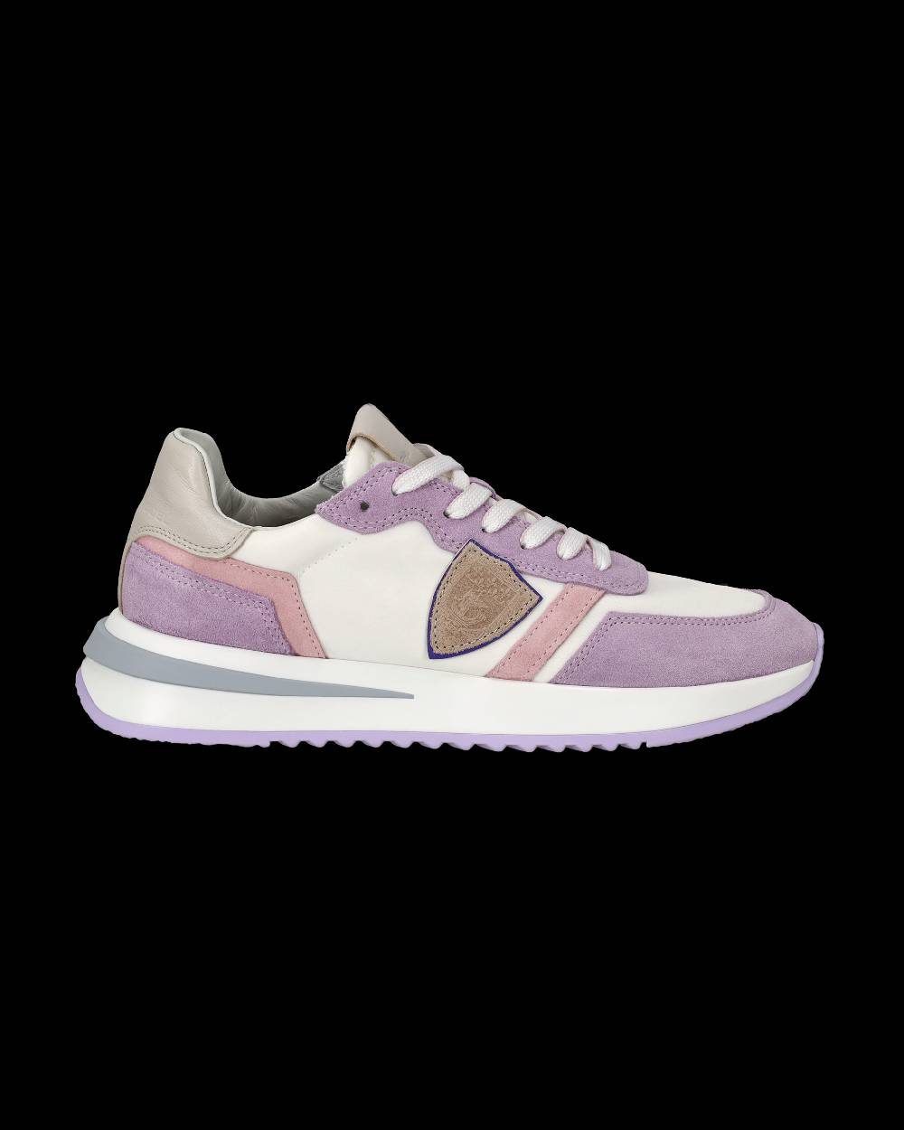Philippe Model Sneakers Tropez 2.1 Da Donna Bianche E Viola In Tessuto Tecnico