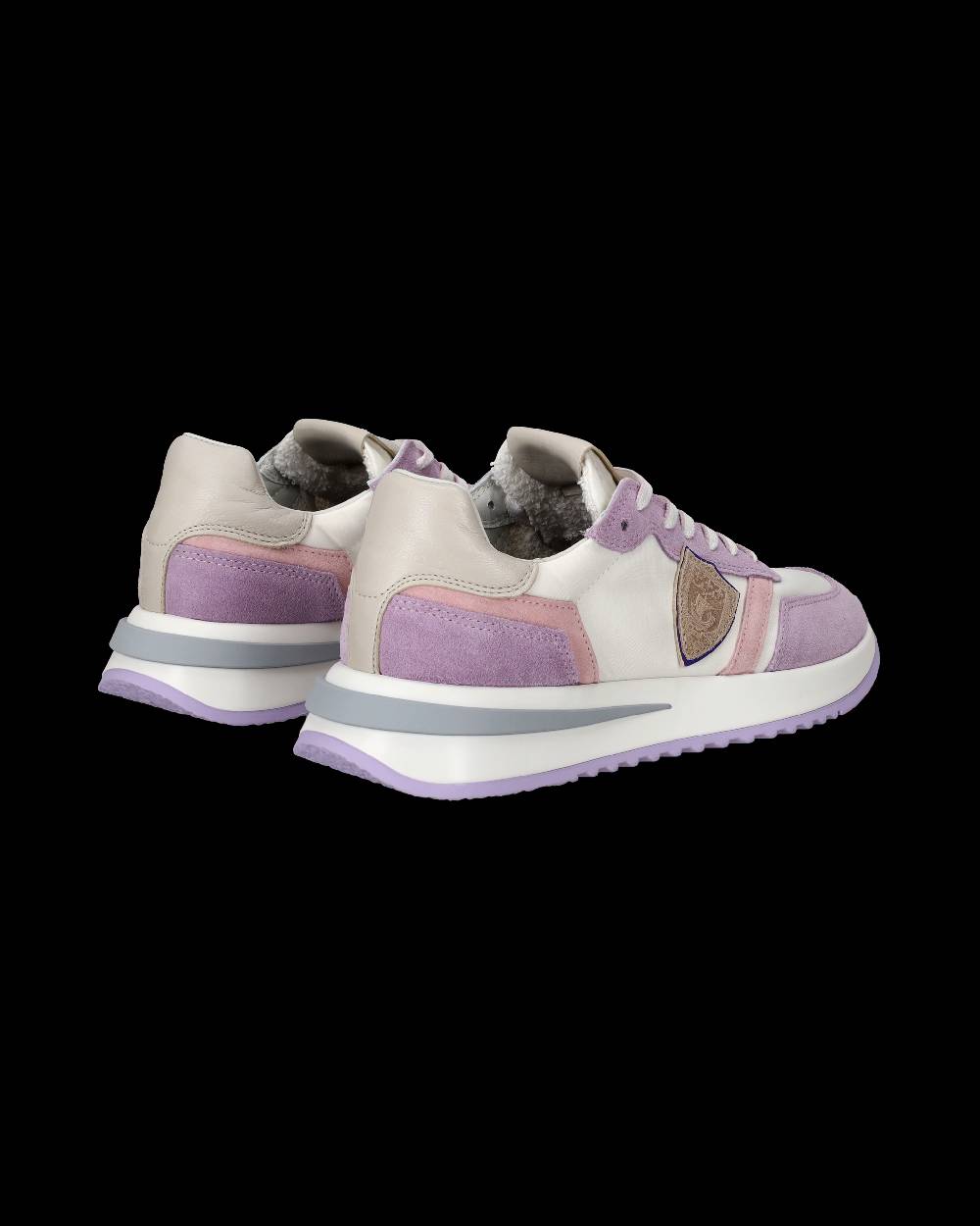 Philippe Model Sneakers Tropez 2.1 Da Donna Bianche E Viola In Tessuto Tecnico