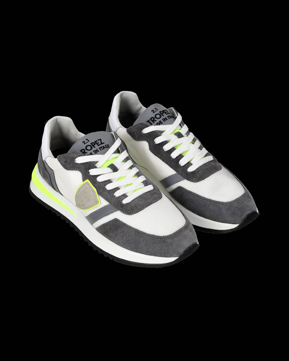 Philippe Model Sneakers Tropez 2.1 da Uomo Bianche e Grigie in Tessuto Tecnico