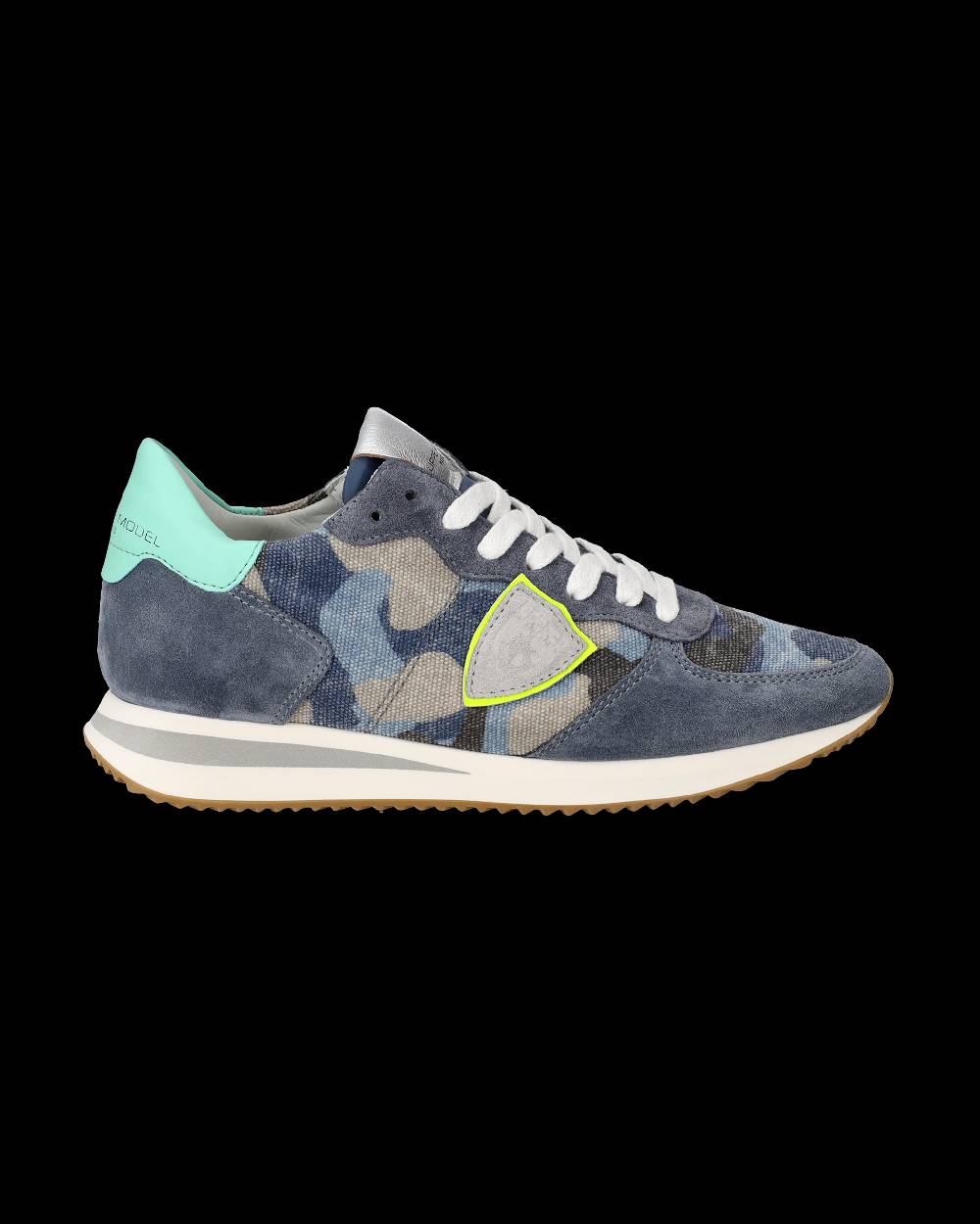 Philippe Model Sneakers Trpx Da Donna Blu E Gialle In Tessuto Tecnico