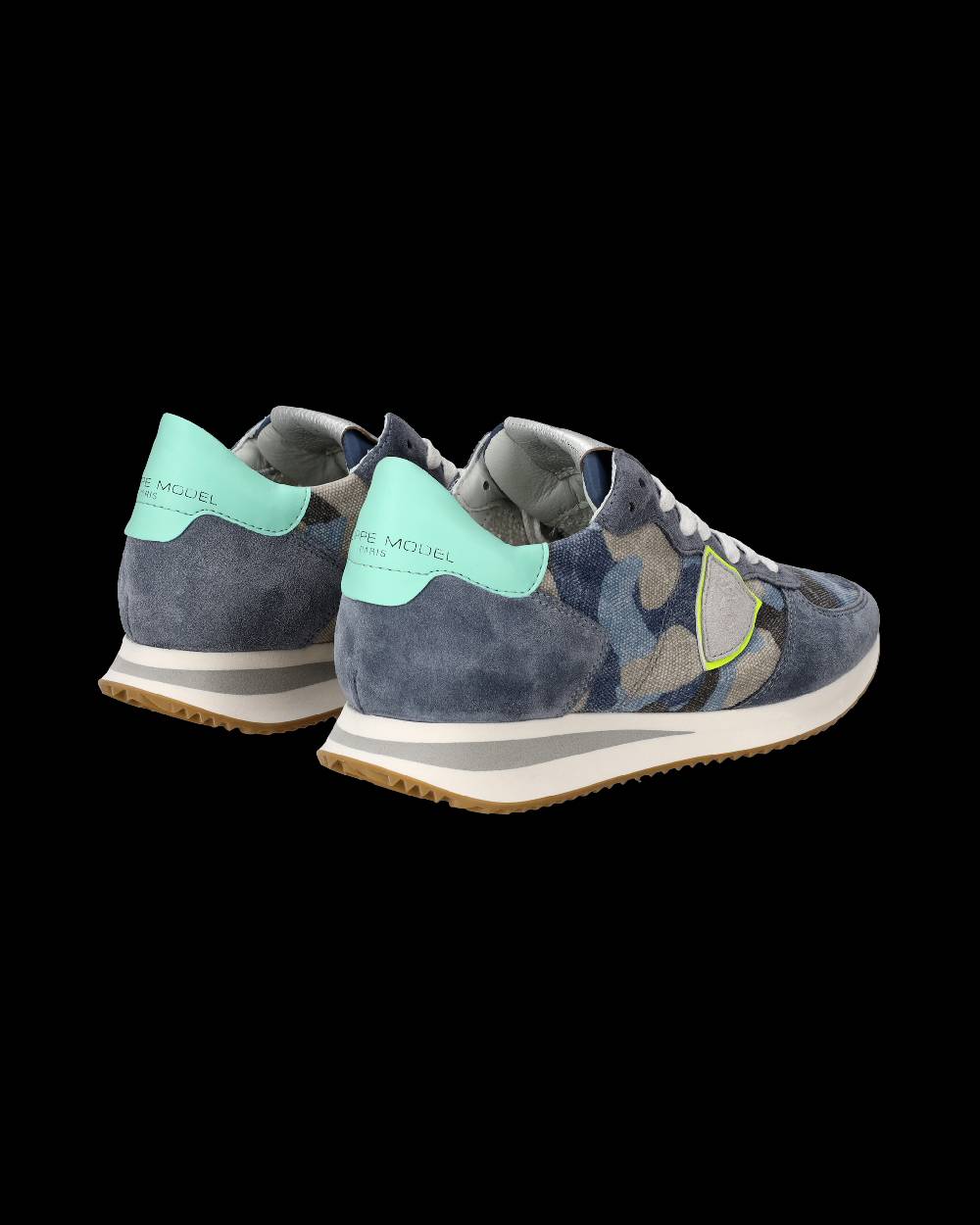 Philippe Model Sneakers Trpx Da Donna Blu E Gialle In Tessuto Tecnico