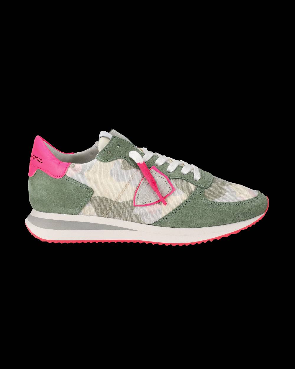 Philippe Model Sneakers Trpx Da Donna Verde Camouflage In Tessuto Tecnico