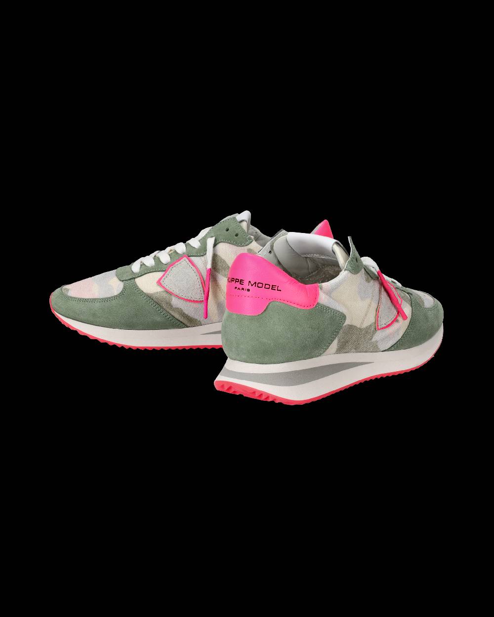 Philippe Model Sneakers Trpx Da Donna Verde Camouflage In Tessuto Tecnico