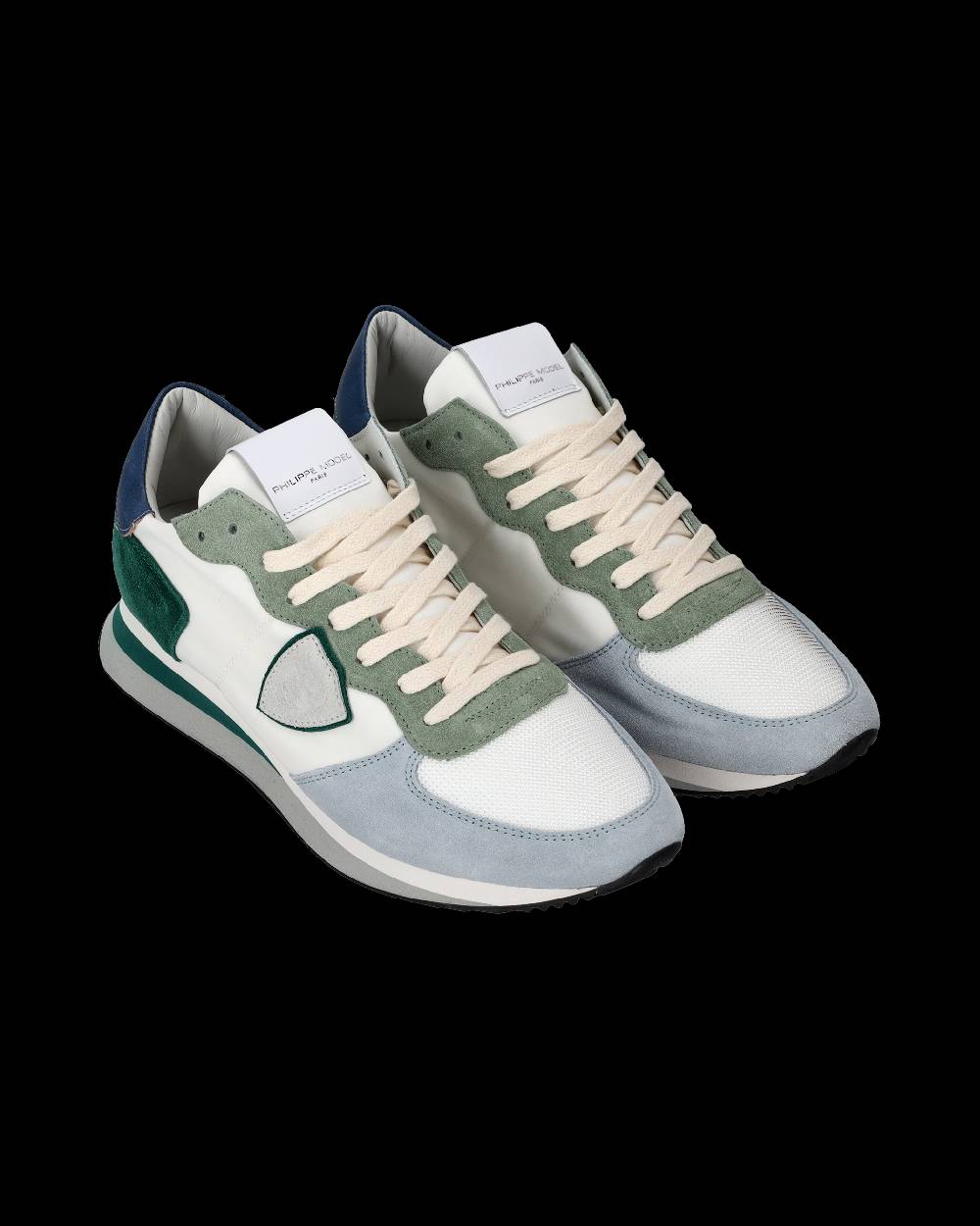 Philippe Model Sneakers Trpx da Uomo Bianche e Verdi in Tessuto Tecnico