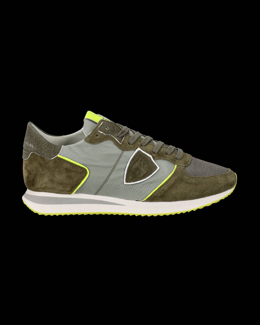 Philippe Model Sneakers Trpx Da Uomo Verde Militare E Gialle In Tessuto Tecnico