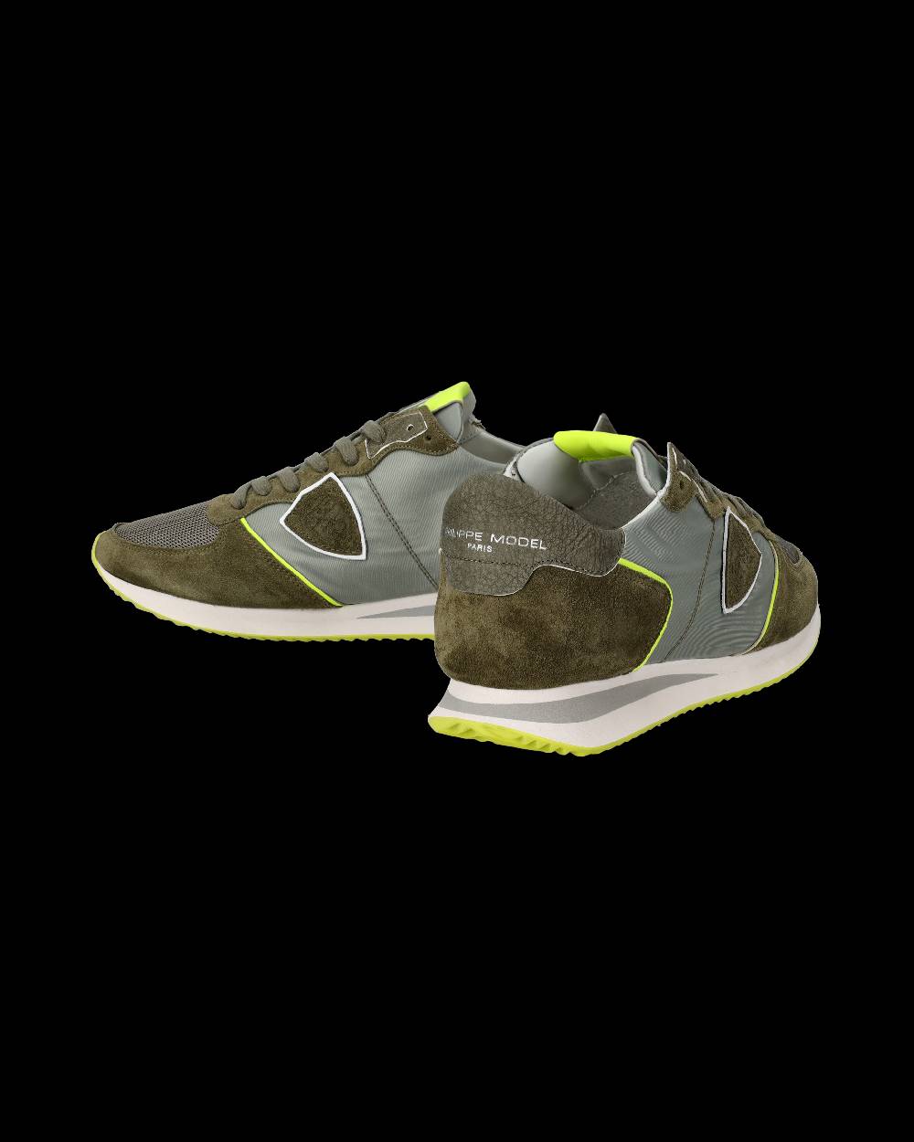 Philippe Model Sneakers Trpx Da Uomo Verde Militare E Gialle In Tessuto Tecnico