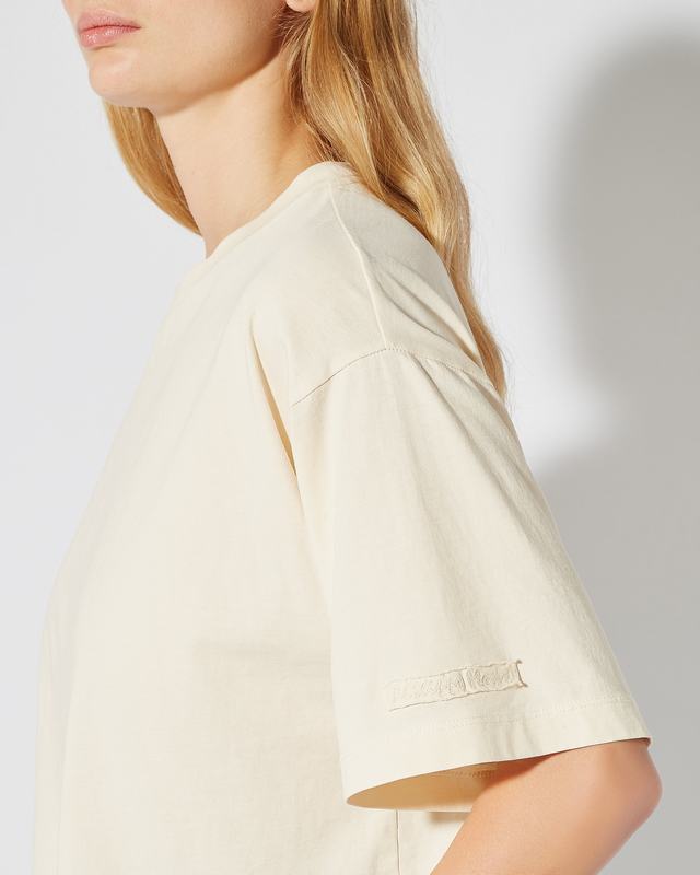 Philippe Model T-Shirt Cropped Marion Da Donna Beige Ecru In Jersey