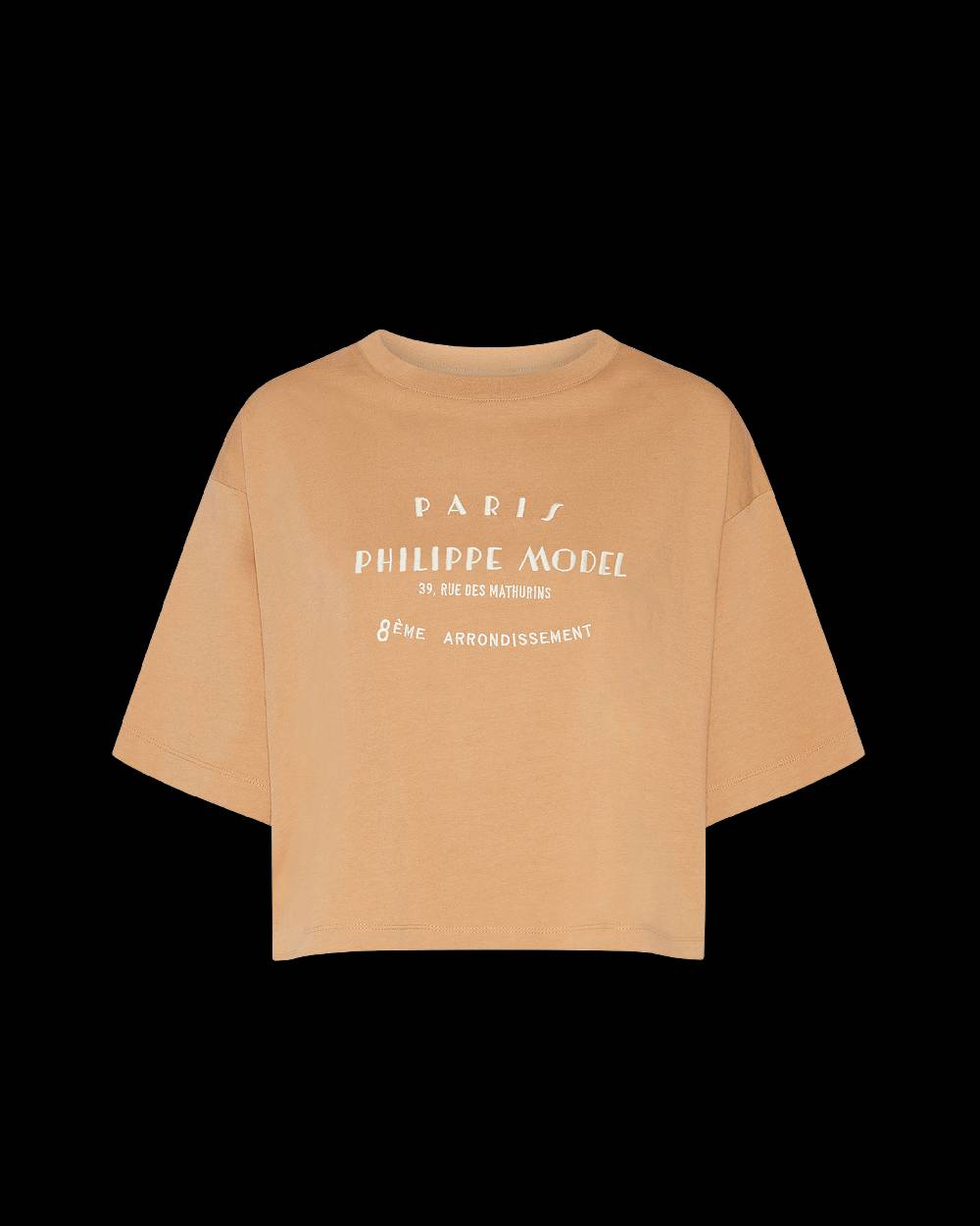 Philippe Model T-shirt Cropped Marion Da Donna Marrone In Jersey