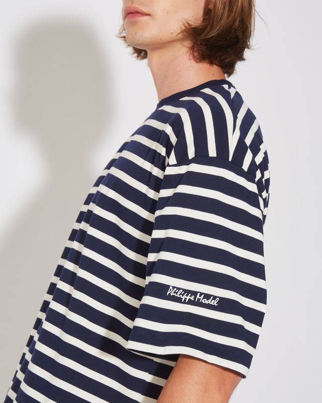 Philippe Model T-Shirt Maurice Da Uomo Blu In Cotone
