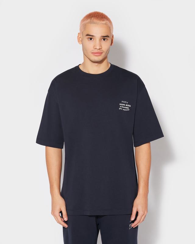 Philippe Model T-Shirt Maurice da Uomo Blu in Jersey