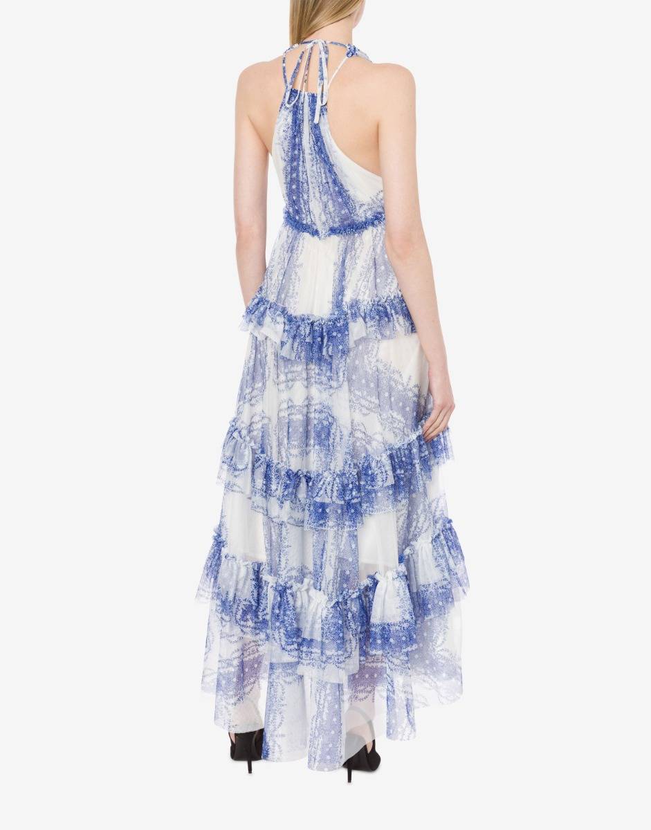 Philosophy Di Lorenzo Serafini Abito A Balze In Tulle Stampato