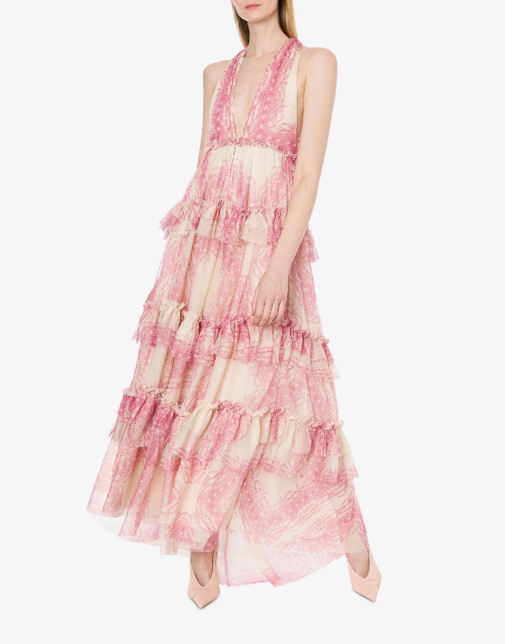 Philosophy Di Lorenzo Serafini Abito A Balze In Tulle Stampato