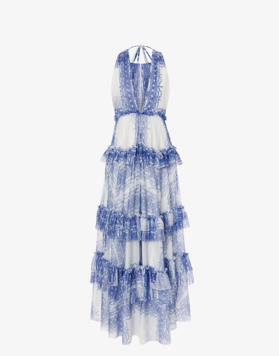 Philosophy Di Lorenzo Serafini Abito a balze in tulle stampato