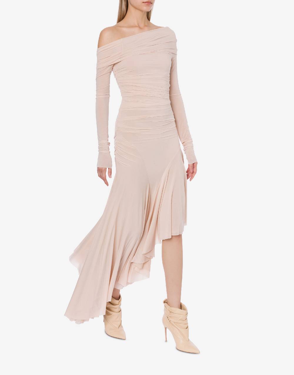 Philosophy Di Lorenzo Serafini Abito Asimmetrico In Jersey Stretch