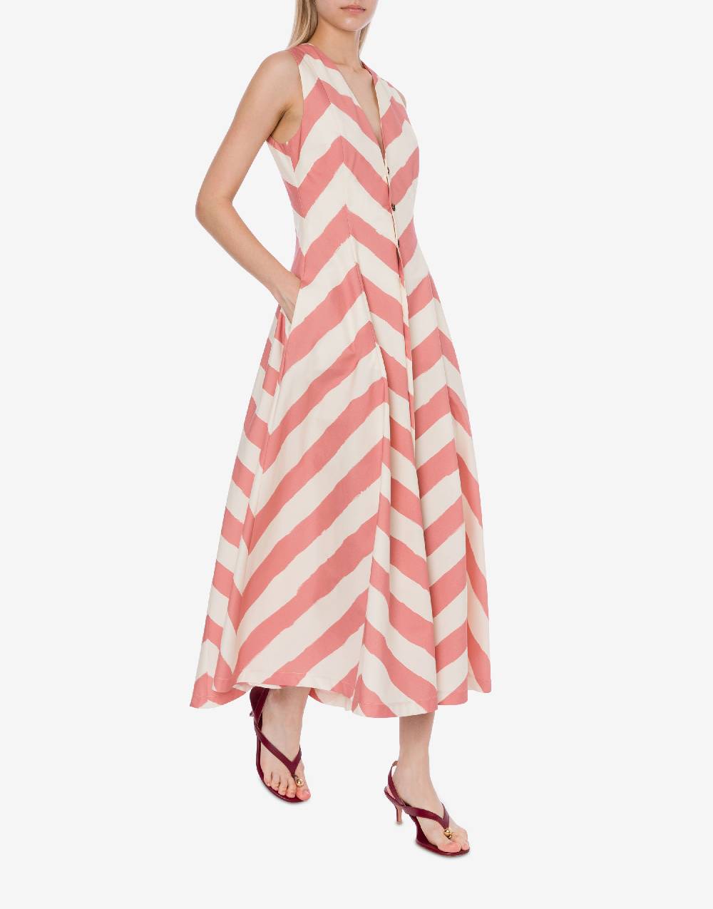 Philosophy Di Lorenzo Serafini Abito Chemisier A Righe In Cotone Stretch