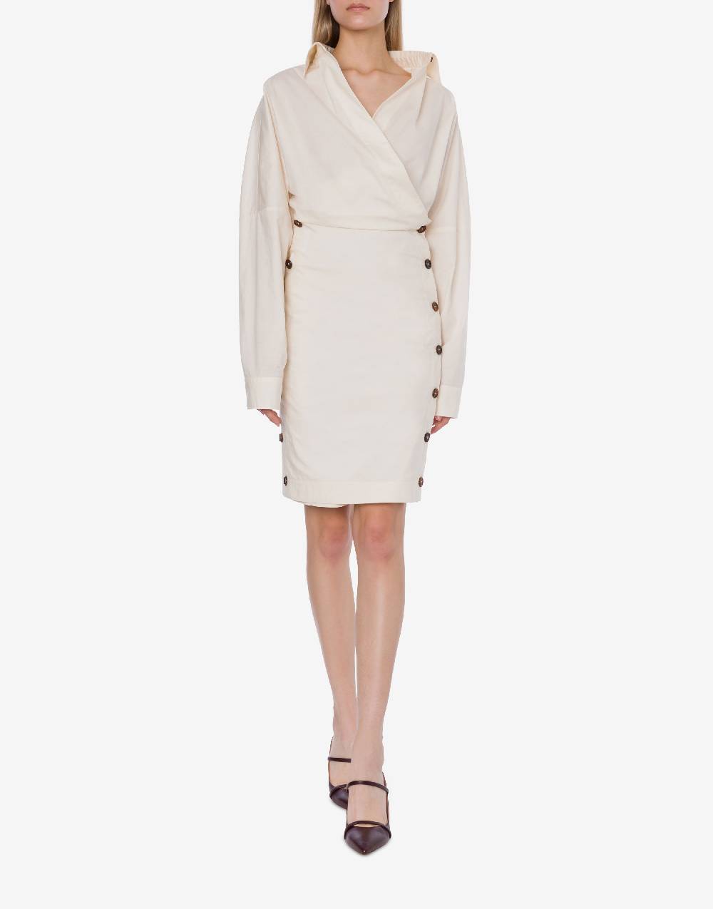 Philosophy Di Lorenzo Serafini Abito In Cotone Stretch Con Bottoni