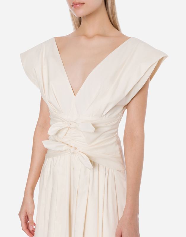 Philosophy Di Lorenzo Serafini Abito In Cotone Stretch Con Fiocchi