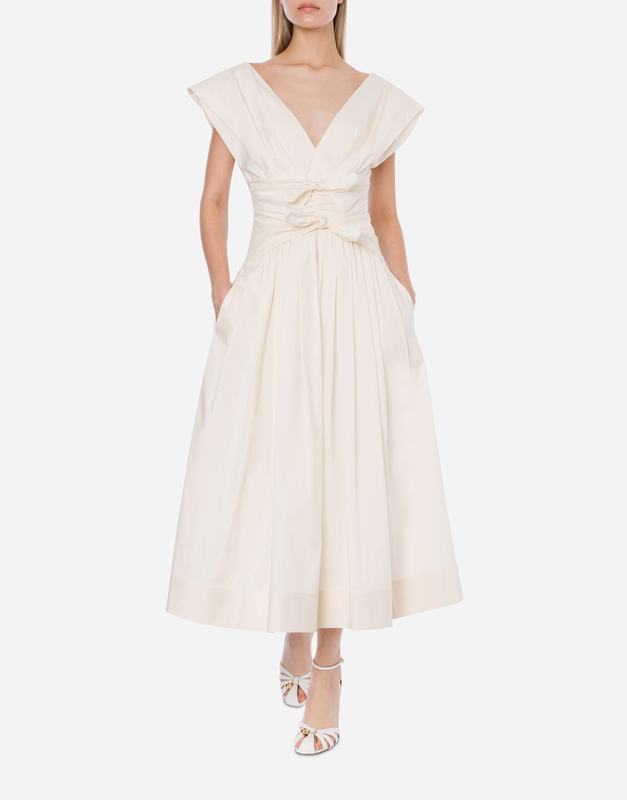 Philosophy Di Lorenzo Serafini Abito In Cotone Stretch Con Fiocchi