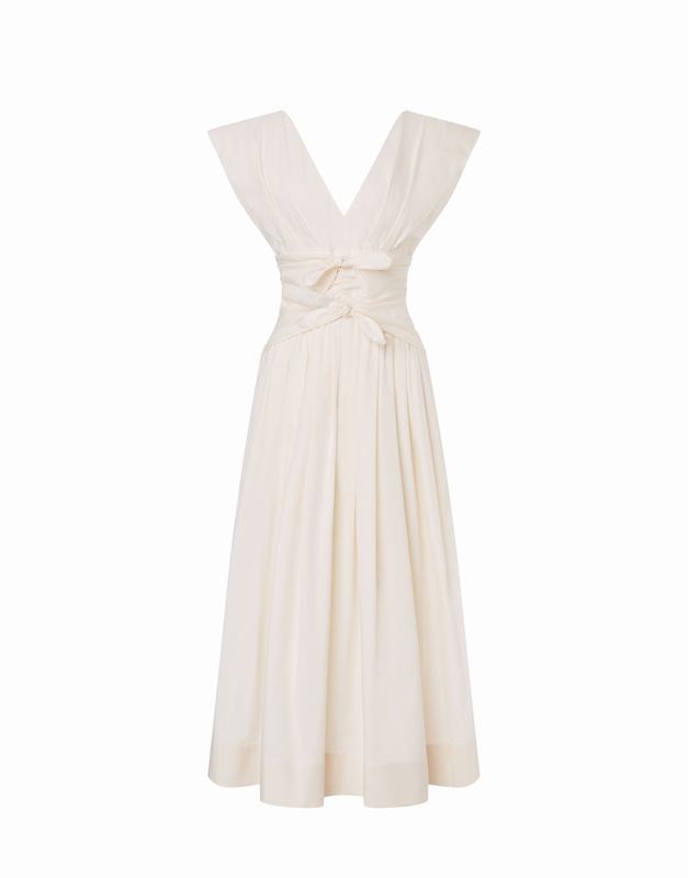 Philosophy Di Lorenzo Serafini Abito In Cotone Stretch Con Fiocchi