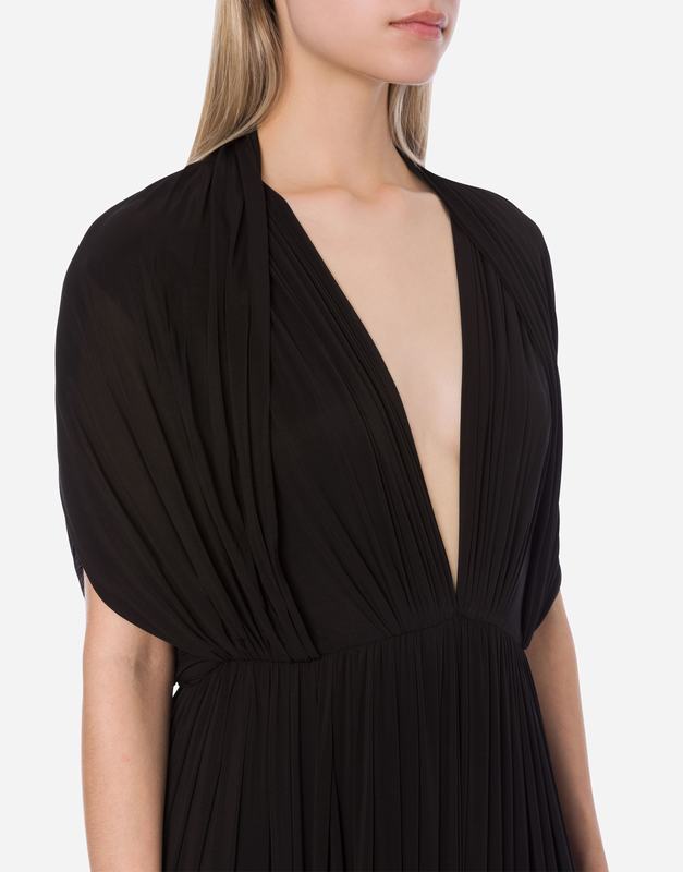 Philosophy Di Lorenzo Serafini Abito In Jersey Drappeggiato Con Maniche A Mantella