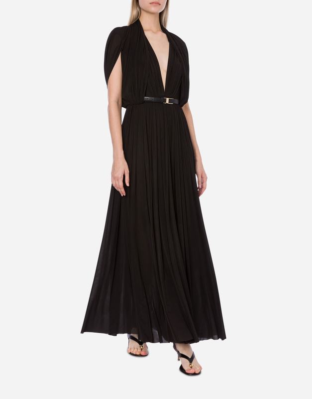 Philosophy Di Lorenzo Serafini Abito In Jersey Drappeggiato Con Maniche A Mantella